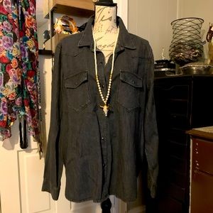 NWT Gap brand women’s black denim button down top